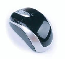 Computer Gear: Black & Silver 3 Button Mini Optical Scroll Wheel Mouse USB & PS/2