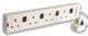 PRO ELEC 2 Metre 4 Way Surge Protected Extension Lead with Individual Neon Switches