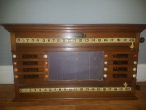 Burroughs & Watts life billiard score board
