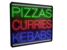 Pizzas, Curries, Kebabs Bright LED Sign (LDX-12)