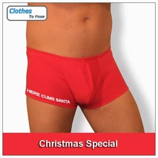 Boxer Shorts - Red (Here Cums Santa)