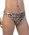 Leopard Swim Brief - 5cm Side