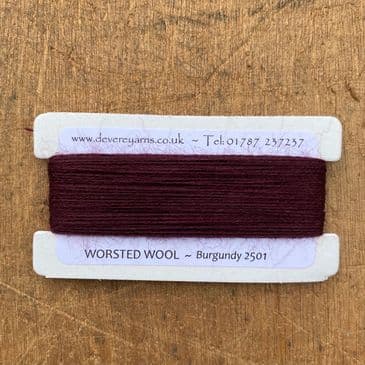 2501 Burgundy - 2/25's Worsted Wool Count - Embroidery Thread