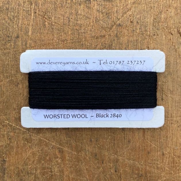 2840 Black - Worsted Wool - Embroidery Thread
