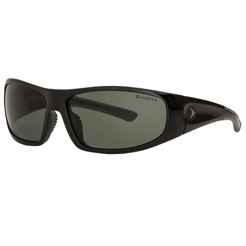 Greys G1 Polarised Sunglasses Gloss Black Frame, Green/Grey Lens