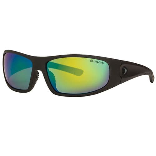 Greys G1 Polarised Sunglasses Matt Carbon Frame, Green Mirror Lens