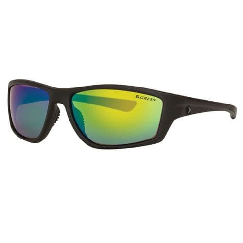Greys G3 Polarised Sunglasses Matt Carbon Frame, Green Mirror Lens