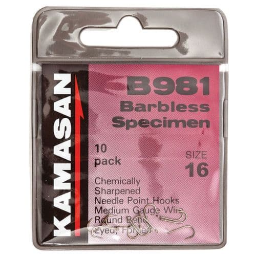 Kamasan B981 Barbless Specimen Hooks