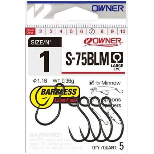 Owner Barbless Single Lure Hook 51626 S-75M