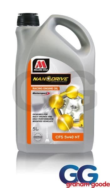 5w40 CFS Millers Nanodrive Technology NT 5L Engine Oil Nanotech Motorsport & Competition