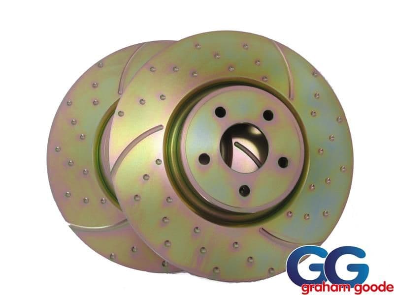 Front Brake Discs x2 Focus RS mk2 09- EBC 3GD Turbo Grooved GD1700