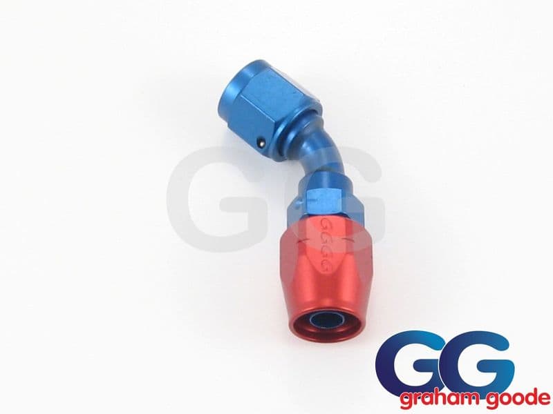 Goodridge 200 Series Dash 10JIC 200.10 Fuel Hose 45Degree Tubular Fitting Blue/Red Anodised 236-4510