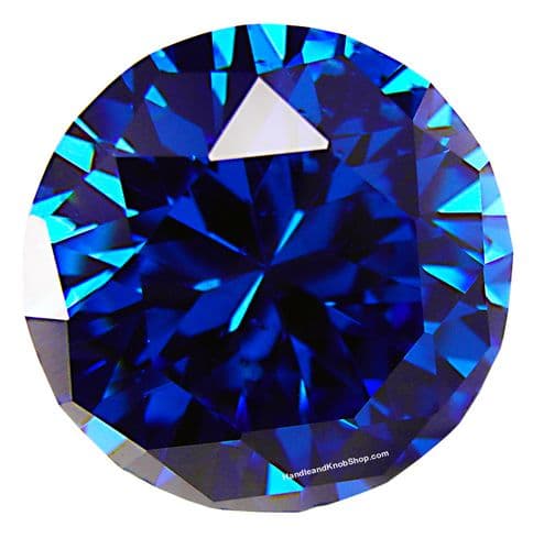 OVO® TEZ® Dali 40mm Blue Diamond Cut Crystal Knob Handle - Silver Glazed