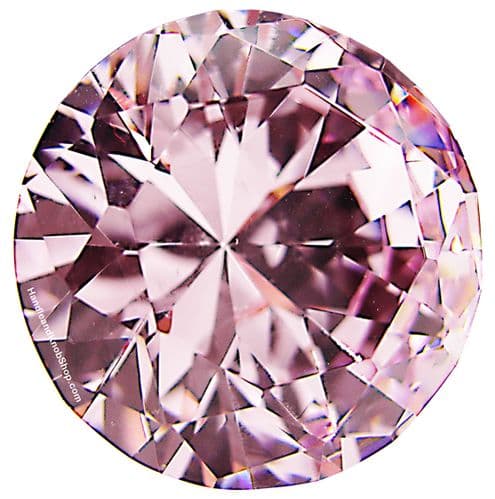 OVO® TEZ® Dali 40mm Pink Diamond Cut Crystal Knob Handle - Silver Glazed