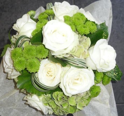 Brides Bouquet in Ivory and Sage