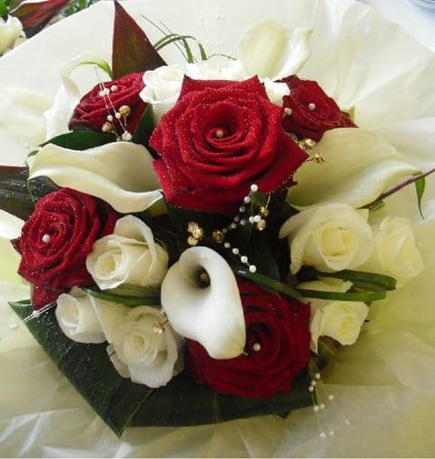 Red & White Bridal Bouquet