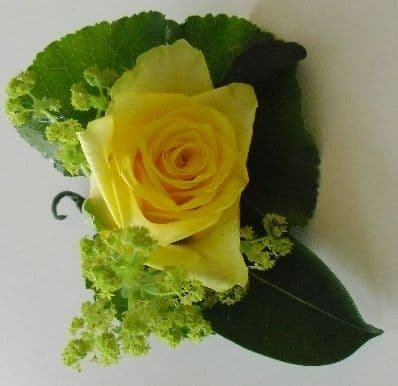 Single Yellow Roses Buttonhole