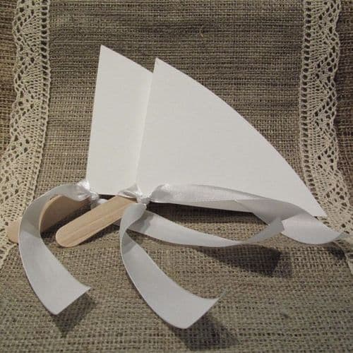 Φτιάξτο Μόνος Κιτ για Χάρτινες Λευκές Βεντάλιες Συσκ. 30 τμχ. / DIY kit for White Paper Hand Fans Pack of 30