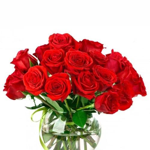 12 Red roses in a vase / 12 Κόκκινα τριαντάφυλλα μέσα σε  γυαλα