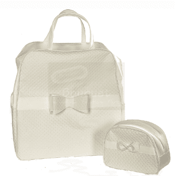 Christening bag perforated white / Τσάντα βάπτισης δερματίνη λευκή