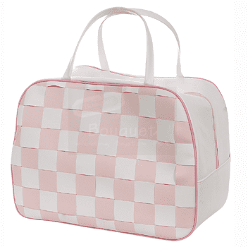 Christening bag pink checkered / τσάντα βάπτισης ροζ καρό