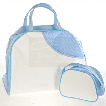 Christening bag white blue / Τσάντα βάπτισης λευκό με μπλέ