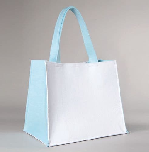 Christening white and light blue bag / Άσπρη και γαλάζια τσόχινη τσάντα βάπτισης