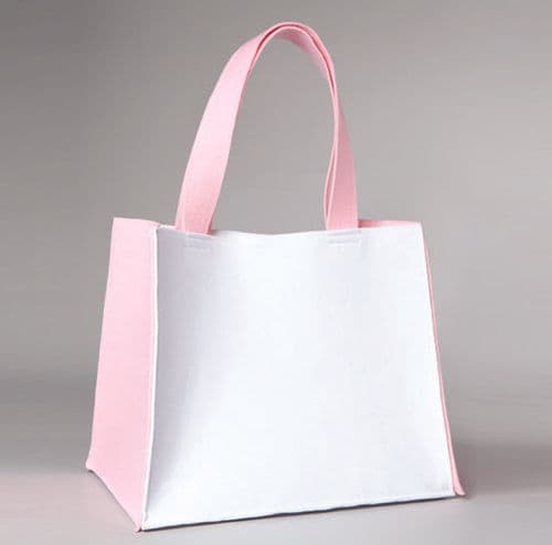 Christening white and pink felt bag / Άσπρη και ροζ τσόχινη τσάντα βάπτισης