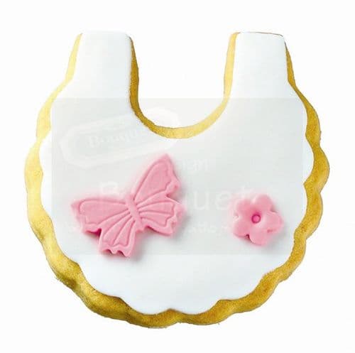 Cookie bib with butterfly / Μπισκότο σαλιάρα με πεταλούδα