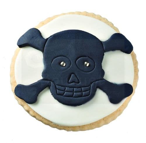 Cookie round with a skull / Μπισκότο βάπτισης στρόγγυλο με νεκροκεφαλή