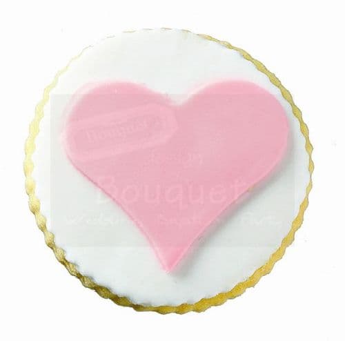 Cookie round with heart / Μπισκότο βάπτισης στρόγγυλο με καρδιά