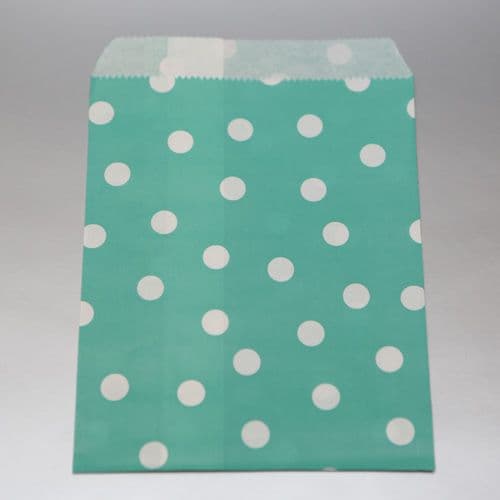 Dots dark mint Party bitty bags Set of 25/ Πουά σκούρο mint χαρτινα σακουλακια Σετ των 25