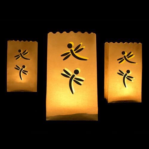 Dragonflies Paper Lanterns 15X9X26cm Pack of 10 / Χαρτινα Φαναρια Λιβελουλες 15Χ9Χ26εκ. Σετ των 10