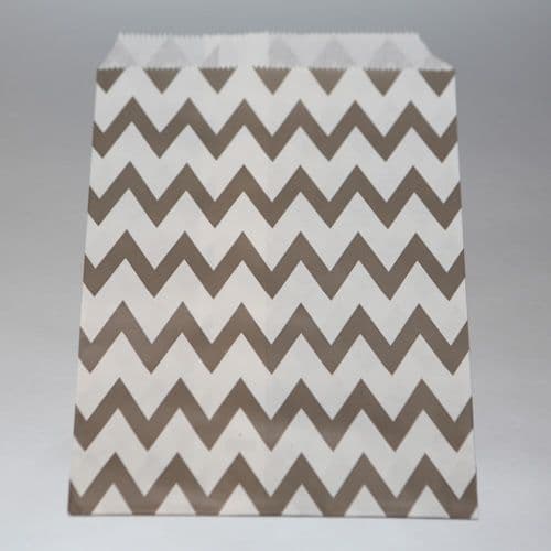Grey Chevron Party bitty bags Set of 25/ Γκρι ζικζακ χαρτινα σακουλακια Σετ των 25