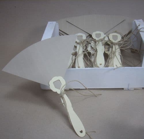 Handmade Paper Fans with wooden Eco-friendly Handle Set of 25 - String - Χειροποίητες Βεντάλιες με Ξύλινο  Οικολογικό Χερούλι Σετ των 25 τμχ - Σπάγγος