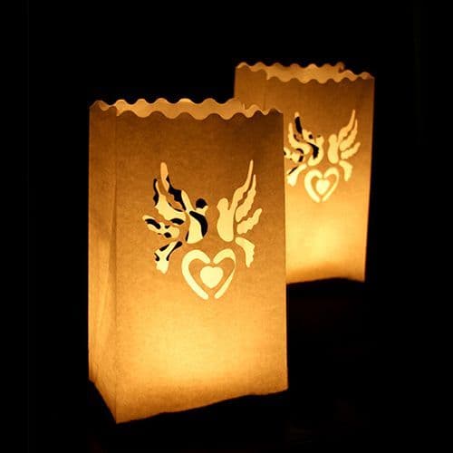 Heart Paper Lanterns 15X9X26cm Pack of 10 / Χαρτινα Φαναρια Καρδια15Χ9Χ26εκ. Σετ των 10
