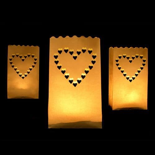 Hearts Paper Lanterns 11X11X16cm Pack of 10 / Χαρτινα Φαναρια Καρδια 11Χ11Χ16εκ. Σετ των 10