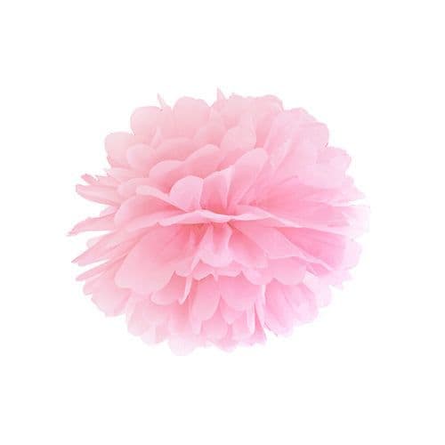 Light Pink Paper Pom Pom 25cm - Ανοιχτο Ροζ Χάρτινο Πομ Πομ 25εκ.