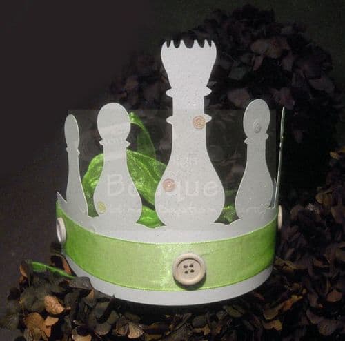 Paper crown chess pawn green (set of 12)/Κορώνα χάρτινη πιόνια σκάκι πράσινη για παιδιά (σετ των 12)