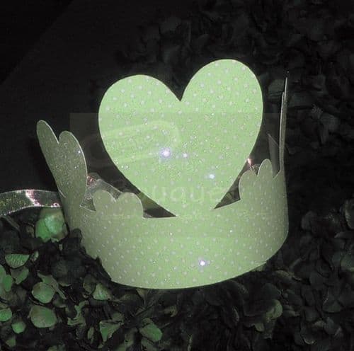 Paper crown green with dots for kids(set of12)/Κορώνα χάρτινη πράσινη με πουα για παιδιά(σετ των 12)
