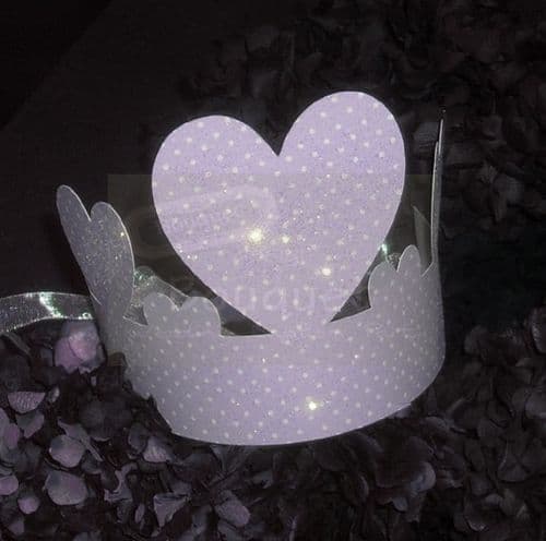 Paper crown lilac with dots for kids (set of12)/Κορώνα χάρτινη λιλά με πουα για παιδιά (σετ των 12)