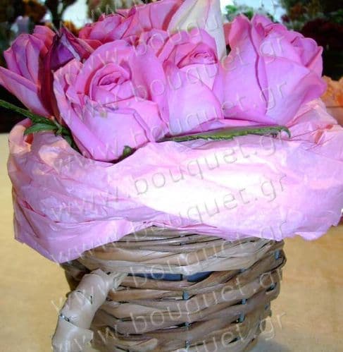 Roses in a small basket