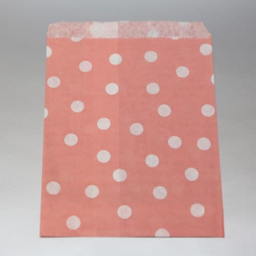 Vintage pink white dots Party bitty bags Set of 25/ Αντίκ ροζ με άσπρα πουά χαρτινα σακουλακια Σετ των 25
