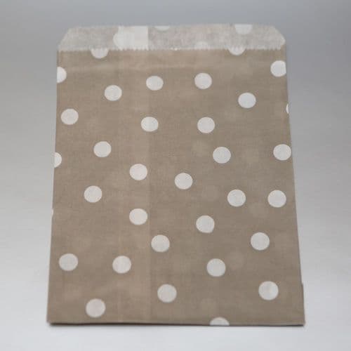 White dots Grey Party bitty bags Set of 25/ Άσπρο πουά Γκρί χαρτινα σακουλακια Σετ των 25 (3)