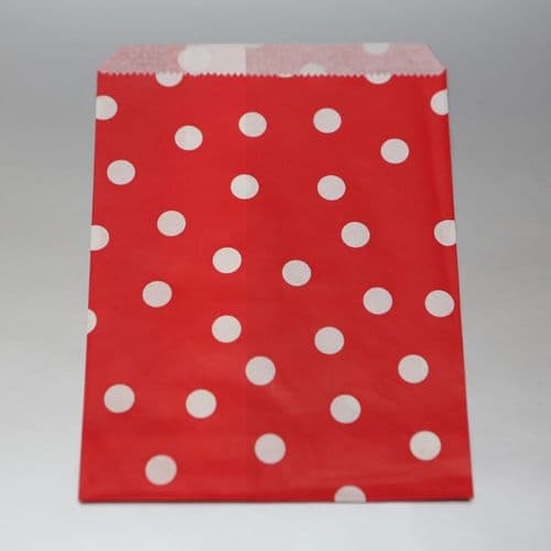 White dots Red Party bitty bags Set of 25/ Άσπρο πουά κόκκινα χαρτινα σακουλακια Σετ των 25