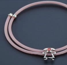 Witness pins pink bracelet with charm 25pcs / Μαρτυρικά βραχιόλι με γούρι 25τμx.