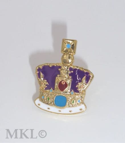 Lapel Pin Badge - Crown (Coloured)