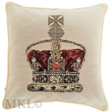 Tapestry Cushion - Beige Crown (Cover Only)