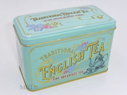 Tea - Vintage Victorian Tea Tin with 40 English Breakfast Teabags (RS47)