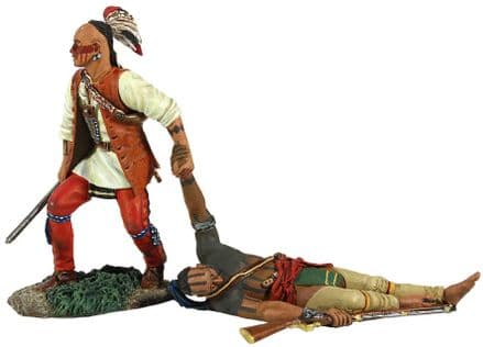 WB16013 "Now One Left Behind" Eastern Woodland Indian Dragging Wounded Comrade Hand to Hand